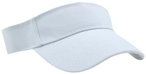 jerbro Cappello da sole per bambini, 4-10 anni, per ragazzi, ragazze, corsa, golf, tennis, con visiera parasole regolabile, visiera estiva, bianco, Taglia unica