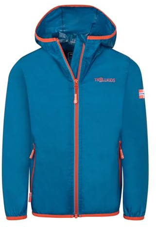 Trollkids Kids Trolltunga Jacket | Wasserdicht, Atmungsaktiv, Sehr leicht, Angeschnittene Kapuze, Packaway-Pocket