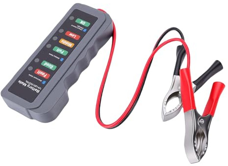 Sxhlseller Autobatterietester mit 6 LED-Anzeigen für den Zustand von Kfz-Lichtmaschinen, Kompakter Analysator für AGM-GEL-AGM-Spiralbatterien in Wohnmobilen, Booten, LKWs
