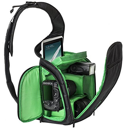 DRF Kameratasche SLR Kamera iPad Sling Bag Rucksack Wasserdicht #BG-252 (Grün)