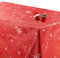 KP Home, rote Tischdecke Merry Christmas, Weihnachtsmuster, abwischbar, Vinyl PVC plastik, Rot, Weiß, Gold, 200 x 140 cm