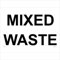 GE360 Mixed Waste SIGN Construction Building Site Trash Rubbish Skip Bin Area 200mm x 150mm Magnetic - Vehicle Grade