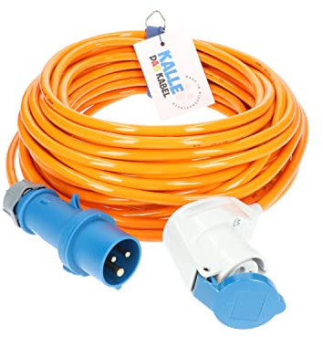 CEE Verlängerung Kalle Blue Signal 2,5mm² Winkel Industrie BAU Boot Womo Camping Vollpur-Premium-Leitung 15 Meter