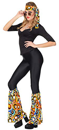NET TOYS Flower Power Kostüm-Set mit Stirnband & Stulpen | Bunte Blasen | Traumhafte Damen-Verkleidung Hippie | Perfekt geeignet für Mottoparty & Schlagermove
