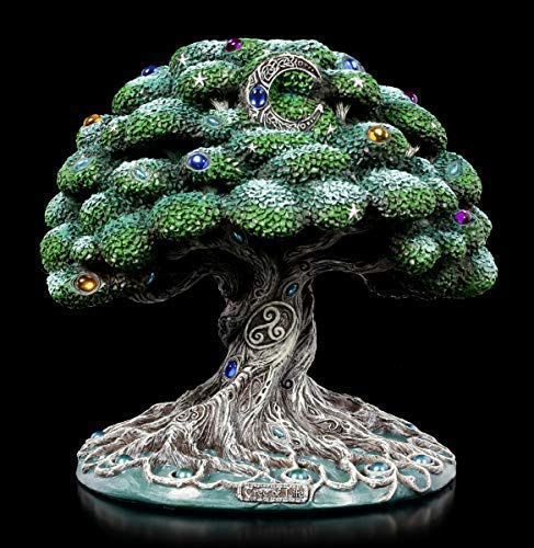 Veronese Design Fantasy Lebensbaum Yggdrasil - Tree of Life | Dekoartikel, handbemalt, mit Schmucksteinen verziert, inkl. Geschenk-Box