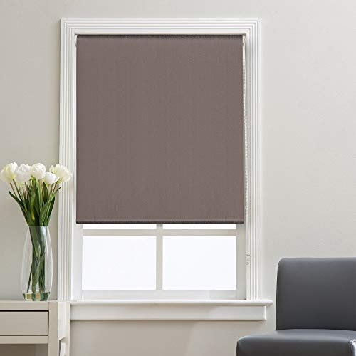 Deco Window Jacquard Roller Blinds for Windows (94 CM W X 213 CM L,Fossil) Polyester Curtain Shades Room Darkening Light Blocking Sun UV Protection Sunshade for Home & Office Inside Outside Mount
