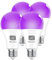 MayJazz UV Schwarzlicht Glühbirne, A60 9W (60 Watt Äquivalent) 380-400nm Wellenlänge E27 Sockel, Dunkeln leuchtend für Home Party Halloween Bühne DJ Disco Beleuchtung (4 Pack)