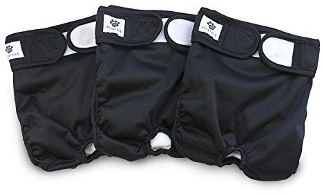 Hisprout weiblich Hund Windel wiederverwendbar waschbar Langlebig Hund Windeln Hose,Schwarz,S