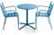 Oviala Gartentisch und 2 Sessel aus Metall, Blau Pacific – Palavas
