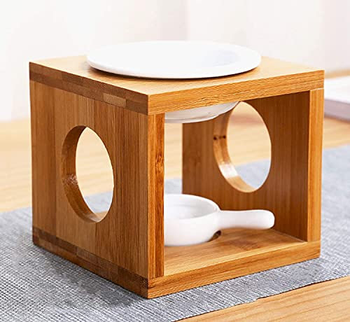 MINGJIANG Bruciatore di olio essenziale in ceramica di bambù, bruciatore per olio combustibile, per aromaterapia, per decorazione soggiorno, camera da letto, ufficio