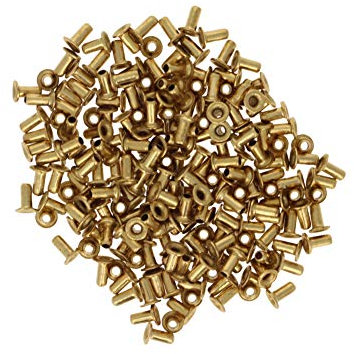 Yinpecly Hohlnieten M2 x 4 Durchgangsloch Kupfer Hohlnieten Ösen Doppelseitige Leiterplatte PCB für tägliche Wohngeräte Maschinenbau, 200 Stück