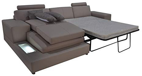 jvmoebel Leder Couch Wohnlandschaft Eck Garnitur Design Modern Sofa L-Form Schlaf Couchen