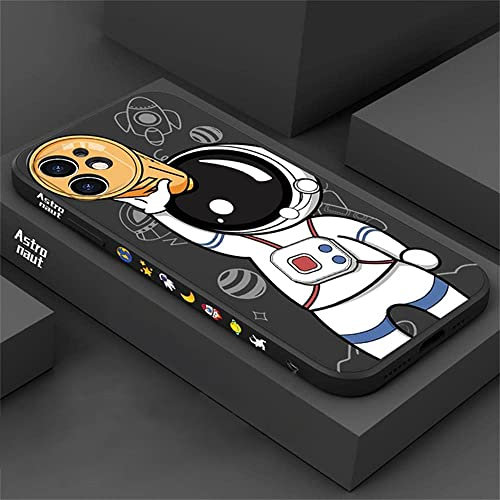 Hadwii Hülle für iPhone 11 Silikon Handyhülle Weiß Schön Astronaut Muster Weiche Flexibel Fallschutz TPU Mädchen Schutzhülle Case Cover für iPhone 11