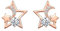 MicLee Damen Mädchen Ohrringe Ohrstecker 925 Sterling Silber Stern und Mond mit Zirkonia Ohrschmuck
