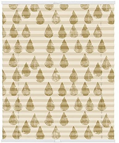 Lichtblick Plissee Klemmfix mit Motiv, ohne Bohren, Verspannt, Blickdicht, Lichtdruchlässig, Made in Germany, Julia Schumacher, Golden Drops - Gold 100 x 130 cm (B x L)