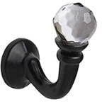 Pair Of Metal Tieback Hooks For Curtains (Black (Crystal))