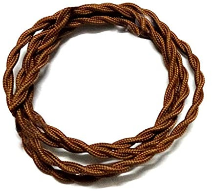caihv-Fils électriques, 2x0.75 Fil de Corde électrique Vintage, tressé rétro de Tissu de Bricolage Pendentif Bricolage, câble torsadé, Haute qualité (Color : Brown, Length : 2m)