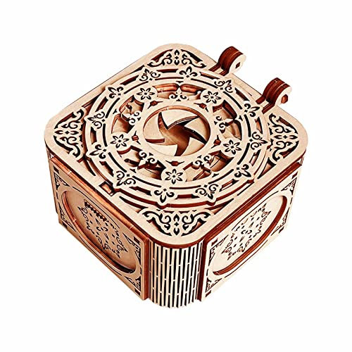 3D Holzpuzzle Box - 3D Puzzle Antike Holzkiste Holzmodellbausätze für Erwachsene und Jugendliche - Lasergeschnittenes mechanisches Modellbausatz