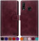 SUANPOT [RFID Schutz für Huawei P30 Lite Hülle PU Leder Handyhülle Lederhülle Klapphülle Kartenfach Flip Cover für Huawei P30 Lite Handy hülle Leather Wallet Phone Case Rotwein