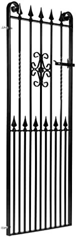 metal tall side gate, wrought iron style, tall single gate, Wilpshire Design, galvanised & powder coated black (width 3ft 3/69)