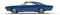adrium AluVerbund-Bild 50 x 30 cm: Blaues Oldtimer-Muscle-Car - Seitenansicht.(55838736)