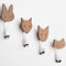 Kleiderhaken für Kinder aus Holz in Tierformen, Wandhaken, Garderobenhaken, Garderobe, Kinderzimmer, Tiere, Hund, Katze, Fuchs, Hase, Deko (Walnuss inkl. 4 Metallhaken)