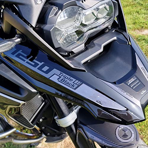 Resin Bike Motorcycle 3D Stickers Compatible with BMW R 1250 GS Triple Black - 2021-2024. Front Tip Protector from Bumps and Scratches. Motorcycle Resin Stickers Gadget Moto