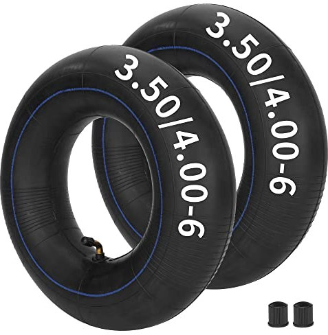 350/400-6 3.50/4.00-6 Inner Tube with Angled Valve Stem for Mowers Wheelbarrows Generator Pressure Washer Trolleys Yard Trailer Hand Truck Tractors Snow Hlower Wagons ATV Quad 4 Wheeler Go Kart