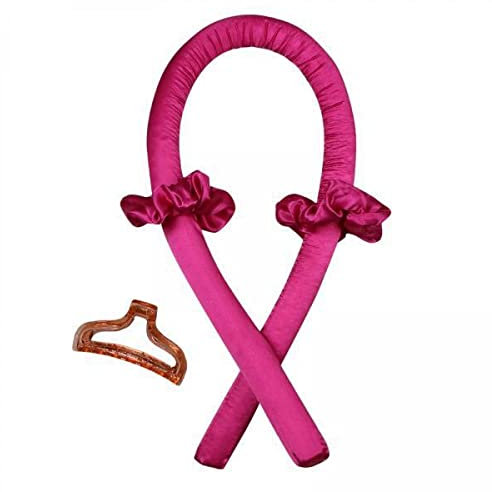 Jojomis 2 x Lockenstab Heatless Heatless Heatless Headband Curls Curler Set Rose Rot
