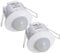 ARUM® 2 Détecteur de Mouvement Encastrable Plafond Infrarouge Intérieur Blanc pour Éclairage - Distance Détection 12 m en Champ Libre - Angle 360° - IP20