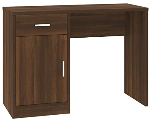 vidaXL Schreibtisch Bürotisch Arbeitstisch Computertisch PC Tisch Holztisch Büromöbel Laptoptisch mit Stauraum Braun Eichen-Optik 100x40x73cm