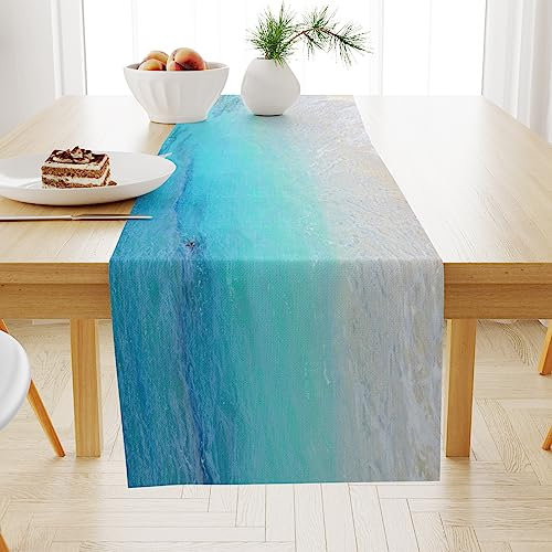 YOTOYOU Ozeanstrand Sommer Tischläufer Winter Frühling Saisonnal Küche Tisch Dekoration drinnen draußen Urlaub Party Wohnzimmer Dekor 40x140cm