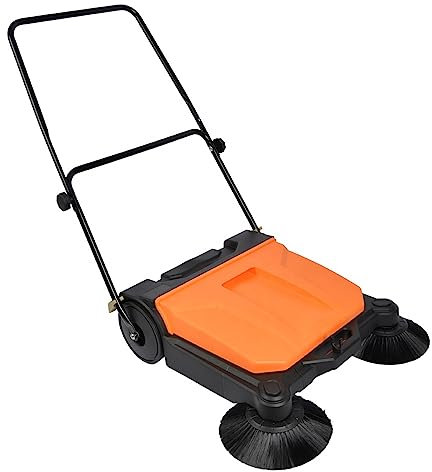Spazzatrice per pavimenti manuale,spazzatrice stradale,spazzatrice industriale,basta camminare e spingere - Capacità 4 galloni, larghezza di spazzamento 26, spazza 2720㎡/h,per negozio/laboratorio