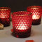 Vohocandle Red Tea light Candle Holders with Gold Rim Set of 12, Glass Tea Light Holders for Christmas, Holiday and Dating Décor, Votive Candle Holders for Table Centerpiece,