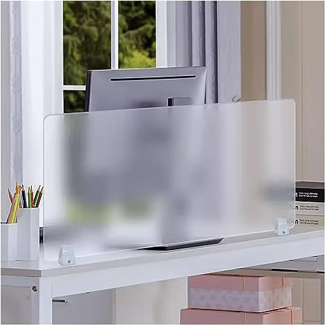 Trenn-Wand für Schreibtisch Büro Schreibtisch-Privatsphäre, 120 100 90 80 60 cm Breit Transparent Gefrostet Desktop-Trennwände, Acryl Freistehend Partitionsbildschirm ( Size : 90x30cm/35.4x11.8in )