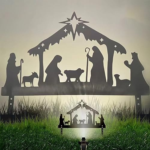 AVCULT Rostikal Weihnachtskrippe, Wunderschöne Krippenfiguren, Edelrost Gartendeko Rost Metall Krippe Deko Wohnzimmer Hof Display Set Ornament Für Vorgarten Rasen