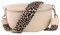 MIRROSI® Bauchtasche Damen, Echtleder, Made in Italy, Umhängetasche, Brusttasche, Crossbody Bag (1 Tasche & 2 Gurte) (Beige (Leo Beige), Mittelgroße Tasche (25x16x7cm))