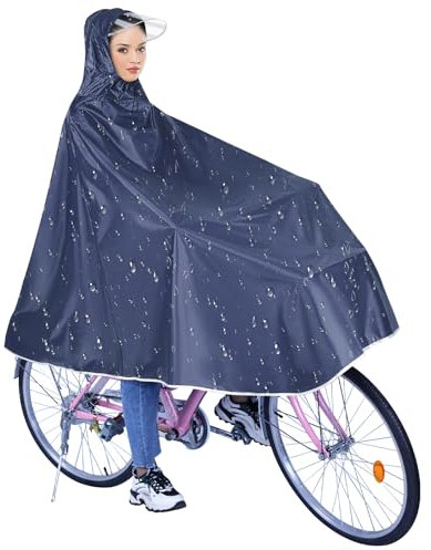 Vaileal Regenponcho Fahrrad, Wiederverwendbar Regenmantel Regencape Fahrrad mit Kapuze, Unisex Multifunktionale Regenbekleidung, Wasserdicht Regenponcho für Fahrräder, Mountainbikes, Elektrofahrräder