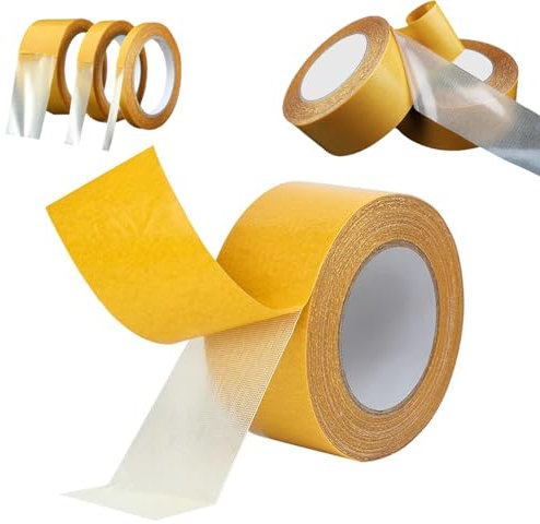 Vozaware Super Tape, Strong Adhesive Double-Sided Gauze Fiber Mesh Tape, Double Sided Fabric Tape Heavy Duty, Super Sticky Resistente Clear Tape, Super Double Sided Tape Removable (0.78×394 inches)
