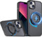 S. Dawezo 360° Magnetic Stand Ring for iPhone 13/14 Case [Compatible with Magsafe] [Anti-Fingerprint] [Military Protection] Shockproof and Anti-scratch Matte Case for iPhone 13/14 Cover - Black
