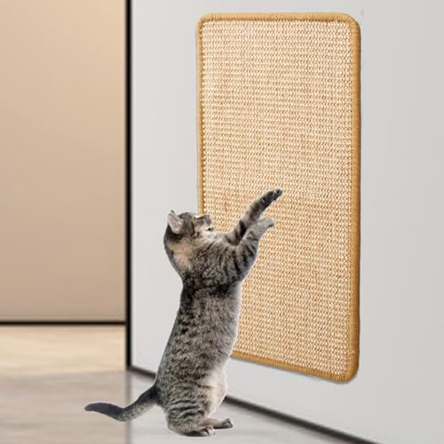 Alfombrilla rascador para Gatos 50cm x 30cm, Cuerda de sisal Natural para Gatos Antideslizante, Autoadhesivo Adecuado para Puertas de Muebles de sofá, protegiendo alfombras Paredes