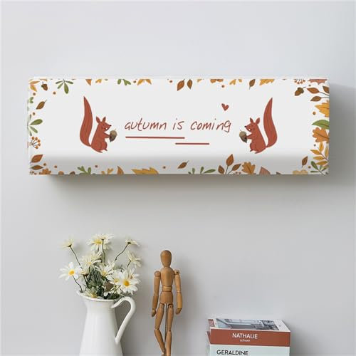 Treer Housse de Protection Climatiseur Interieur, Housse de Climatiseur à Fixation Murale Housse de Protection Anti-Poussière Élastique pour Climatisation (2P,Moderne Belle 14)