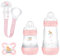 MAM Welcome To The World, Set Regalo con 3 Biberon Easy Start Anticolica, Ciuccio Start Nanò, Clip It! & Cover, con Custodia Porta Succhietto, Rosa