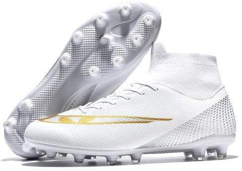 Wugehu Männer Fußball Cleats Erwachsene Athletische Weiß Fußballschuhe