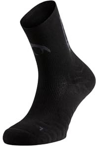 Lurbel Aitana Four, Calcetines de Trail Running para Hombres y Mujeres, Transpirables y Antiolor, Ajuste Cómodo, Ideal para carreras y Senderismo - Gran durabilidad. (L (42-44), Negro)