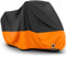 Favoto Motorradabdeckung Outdoor Wasserdicht XXL - Motorradgarage Motorrad Abdeckplane Schutzhülle Staubdicht UV-Schutz mit Schlossloch Winddichte Schnalle Oxfordstoff Orange Schwarz 245cmx105cmx125cm