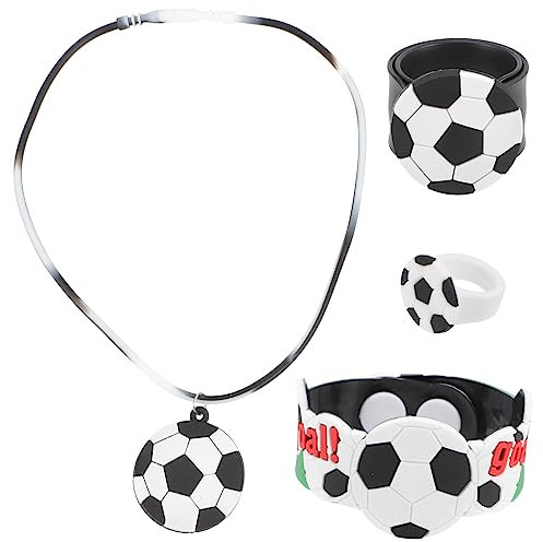 ibasenice 1satz Kreatives Fußballset Teiliges Handschmuck Armband Kette Brosche Und Spaß Für Junge Mädchen Und Fußballfans Für Partys Und