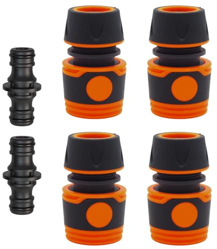 SRTSTR 6pcs Conector Manguera Jardin Enchufe Rapido Manguera Agua Plástico Doble Extensor Conectores, Adaptador Manguera Jardin Acoplamiento Rápido de 1/2 para Unirse a la Manguera de Jardín