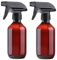 KREMORV Plastic Spray Bottles Clear and Brown Refillable Container Empty Spray Bottle 10oz/300ml Stream and Adjustable Head Sprayer for Cleaning Products, Plants, Pet, Hair