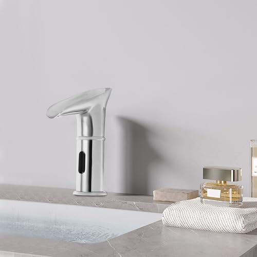 Sensor-Mischbatterien, berührungsloser Wasserfall-Wasserhahn, berührungslose Armatur(Silber)